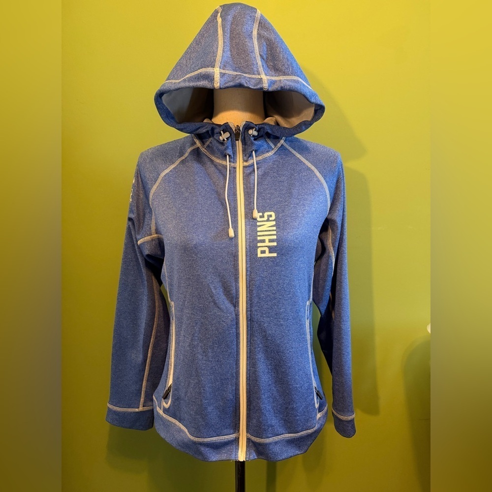 Blue PHINS Hoodie with White Accents